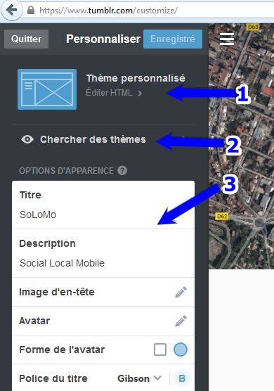 personnaliser design tumblr